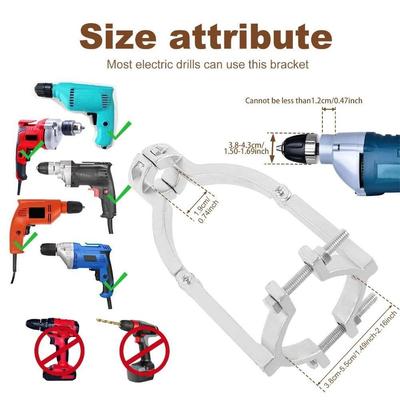 Adjustable Clamp Sturdy Electric Drill Mounting Bracket Portable Precision Drill Bit Adapter Square Hole Drill Fixed Bracket
