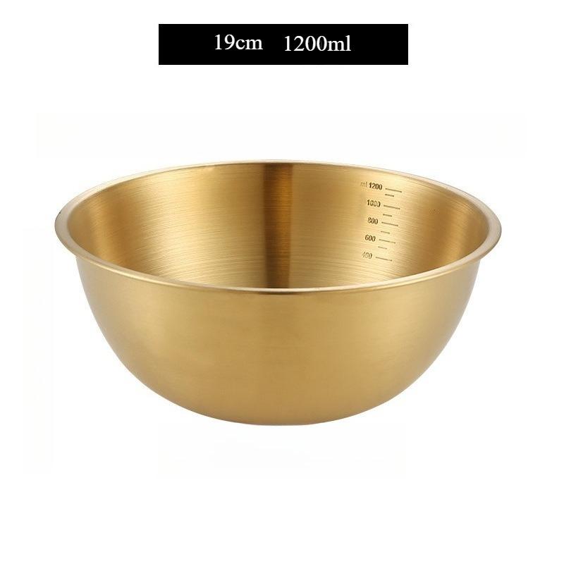 

Набор мисок из нержавеющей стали Универсальный для лапши, супов и многого другого Нержавеющая сталь 304 Идеально подходит для приготовления пищи, выпечки, хранения продуктов 19cm золотой