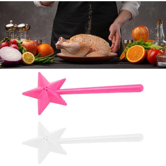 Salt and Pepper Shaker Magic Wand, 2pcs Star Wand Salt and Pepper Dispenser, Pentagram Shape Salt Dispenser for Halloween, Christmas Kitchen