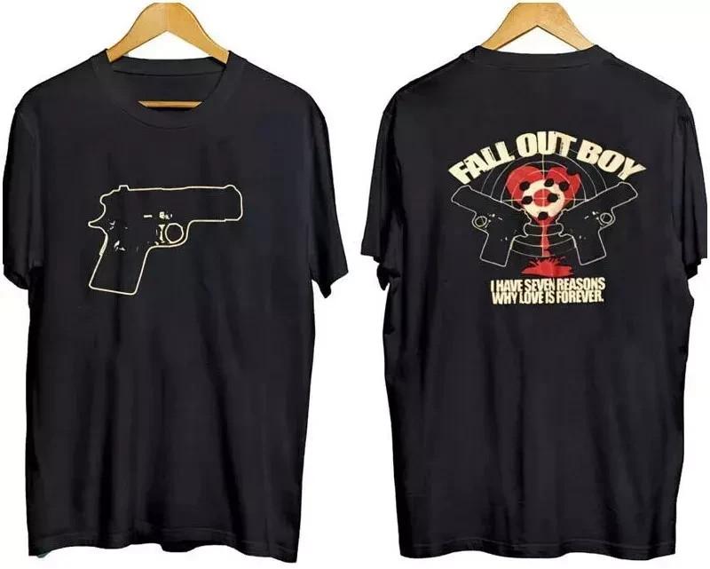 

Fall Out Boy Tour 2 Sided Vintage Y2K Graphic 100% Cotton Shirt S5XL Unisex T-Shirt XL