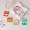 Cute Acrylic Cartoon Keychain Holder Burger Milk Cake Sandwich French Fries Shaped Decor For Bag Pendant Hook Key Hanging Gift