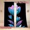 Set Of 2 Flat Printing Curtains Without Rod Glow Gradient Flower Valentine Is Day Festival Creative Versatile Durable Curtain Made Polyester