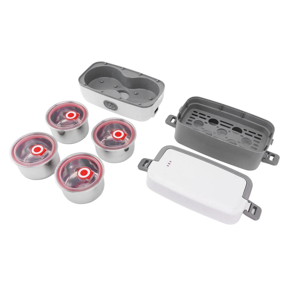 Electric Lunch Box 2 Layers 4 Stainless Steel Inner Liner Portable Leakproof Heated Lunch Box for