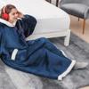New Super Long Flannel Blanket with Sleeves Winter Hoodies Sweatshirt Women Men Pullover Fleece Giant TV Blanket Oversized