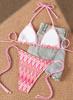 Costume da Bagno da Donna Bikini Set con Laccetti Laterali Schiena Scoperta Costumi da Bagno
