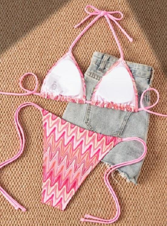 Costume da Bagno da Donna Bikini Set con Laccetti Laterali Schiena Scoperta Costumi da Bagno