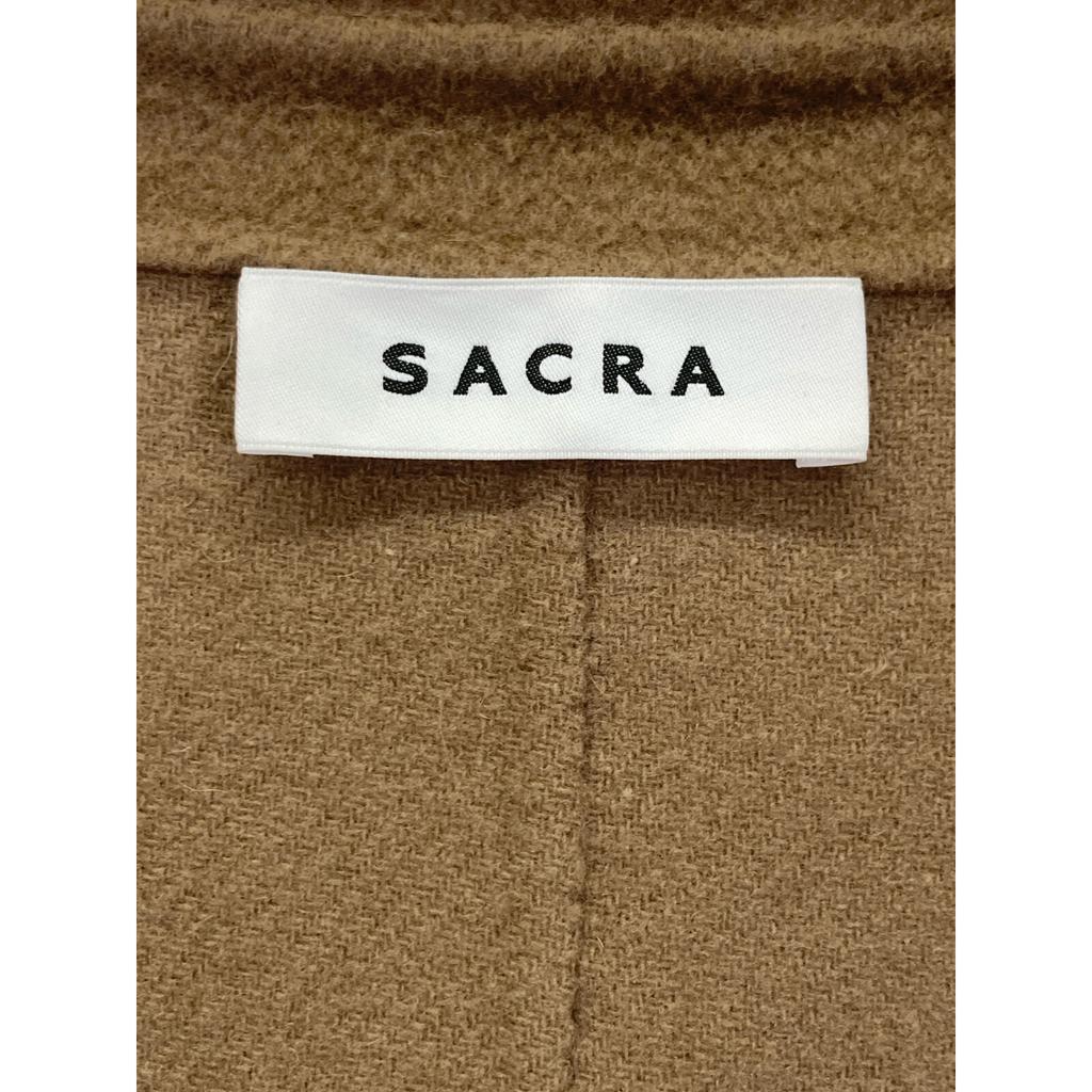 SACRA 121500011 BROWN WOOL BLEND DOUBLE BREATH REVER TAILORING L.COAT Coat 38 BrownUsed