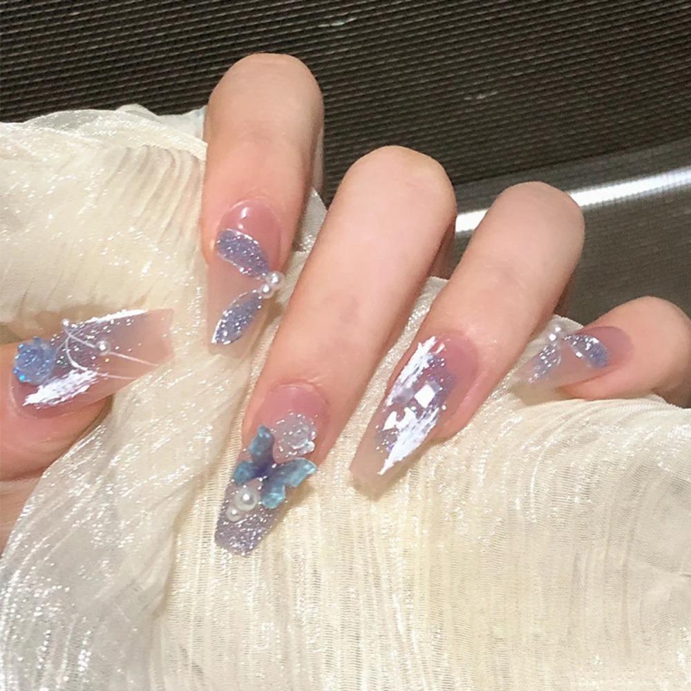 Frühling und Sommer Wind Tragen Nagel Reiner Wunsch Nagelpflaster Aufhellend Abnehmbares Nagelstück Langes und kurzes Nagelstück Fertigprodukt