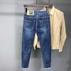 Jaro 2024 Evropské Pánské Světlé Džíny Slim Fit - Elastické Korejský Styl