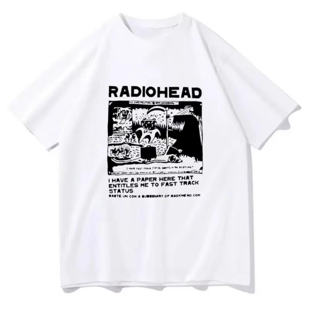 Radiohead T-Shirts Indie  Anime T-Shirt Letnia Męska Koszulka Z Wysokiej Jakości Popularnej Bawełny Women's Clothing
