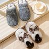 New winter women's wool roll butterfly cotton slippers warm indoor home non-slip fluffy slippers