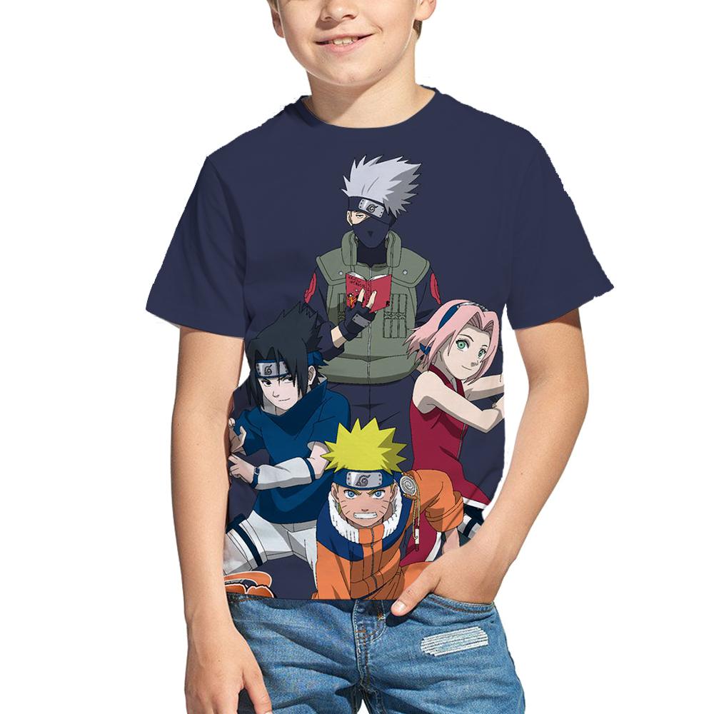Children Cartoon T-shirt Japanese Naruto 3D Short Sleeve Summer Boy Football Sports Jersey Leisure and Entertainment Clothing