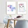 Koala Panda Waschbär Pinguin Wal Krake Robbe Nordic Poster und Drucke Wand Kunst Leinwand Malerei Wand Bilder Kinderzimmer Dekor