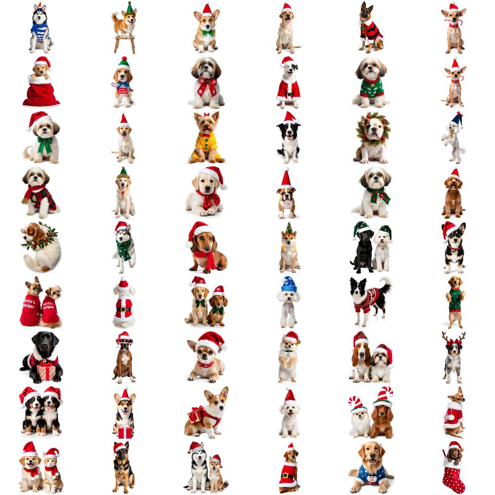 54pcs Temporary Tattoo Pet Costumes Temporary Tattoo Stickers Christmas Dogs Waterproof Long-lasting Body Stickers For