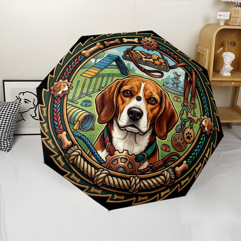 Dog Agility Championship pattern umbrella, portable and foldable design, 8 ribs, a casual accessory for Halloween, Christmas, and birthday gifts.