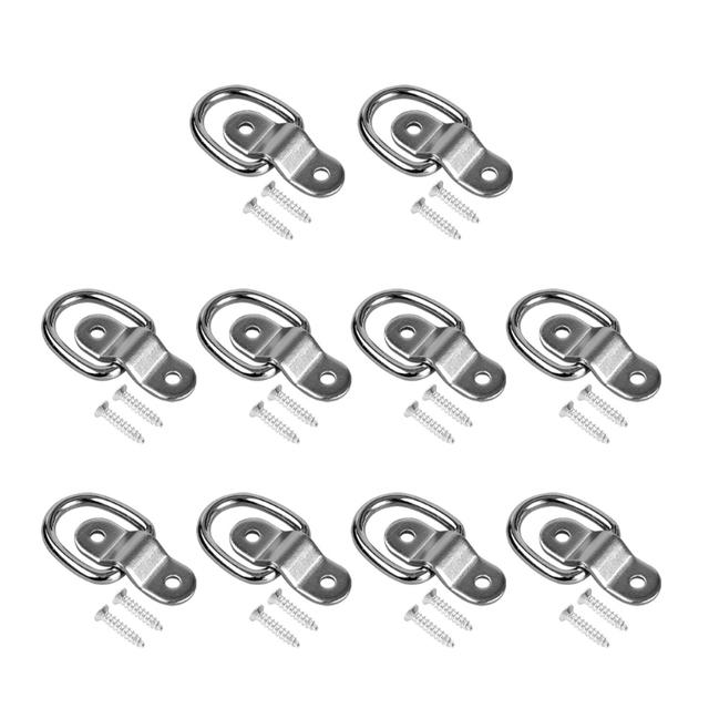 10X Cargo Lashing Surface Mount D Ring Staple Cleat Tie Down Ring Trailers For Vans Trucks Horsebox Boat Ropes car Fastener Clip