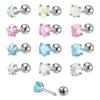 1 Pair 4Mm Multicolor  Stud Earrings For Women Ear Bone Nail Cartilage Ea