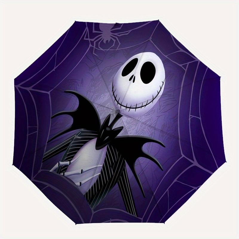 Jack Skellington,Halloween Automatic Opening and Closing Umbrella - 8-rib Folding Design, Lightweight and Portable, Suitable for Daily Busin