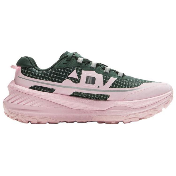 New LiNing Dilu Cushioning Anti Slip And Wear Resistant Rebound Low Top Trail Running Running Shoes Women's Green Pink ARNU010-1