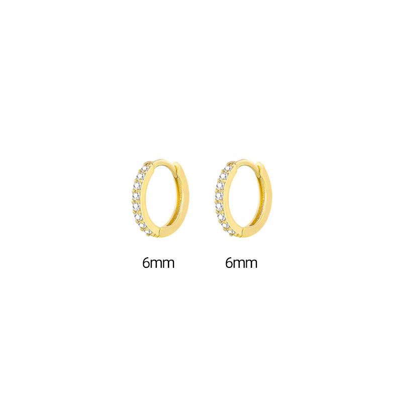 Huitan Simple Stylish Round Hoop Earrings Full Cubic Zirconia for Women Minimalist Earrings Gift Cool Ear Ring Statement Jewelry