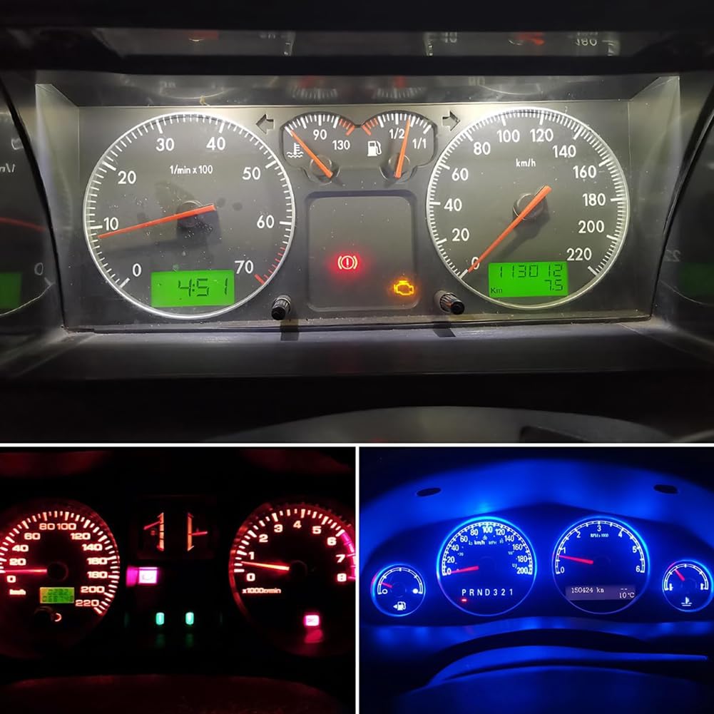 Swagell 20pcs T5 LED Lights for Car Dashboard Panel Gauge Indicator 0-3SMD Light Replacement