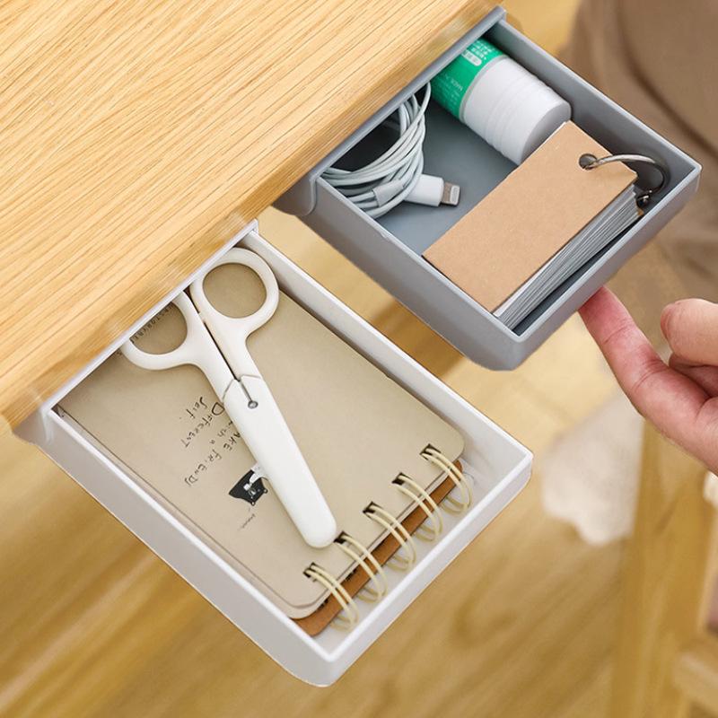 Under-Desk Pencil Drawer: Compact Stick-On Storage for Stationery