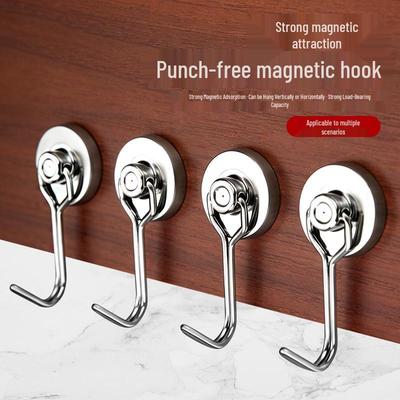 Magnetischer 180° drehbarer Haken: Metall-Wandhalterung ohne Bohren für Badezimmertüren