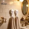 Polygonal Skull Decor 2Pcs Hook Up, 3D Printed Design Hooks, No Drilling Wall Cloakroom Storage Mount Hanger, Waterproof Bathroom Hanger for