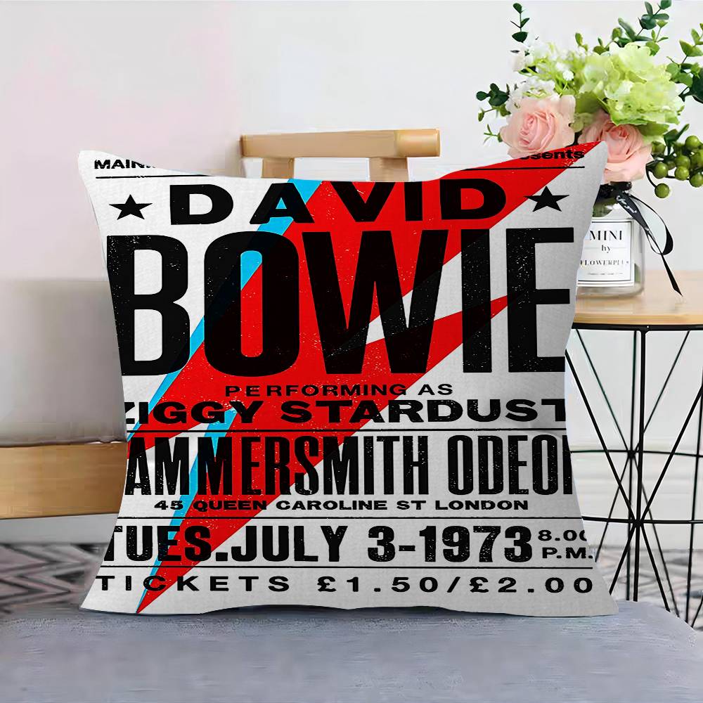 Housse de coussin Décorative Oreiller Canapé Décoration Maison Étui Housse d'oreiller Rétro Chanteur D-David B-Bowie