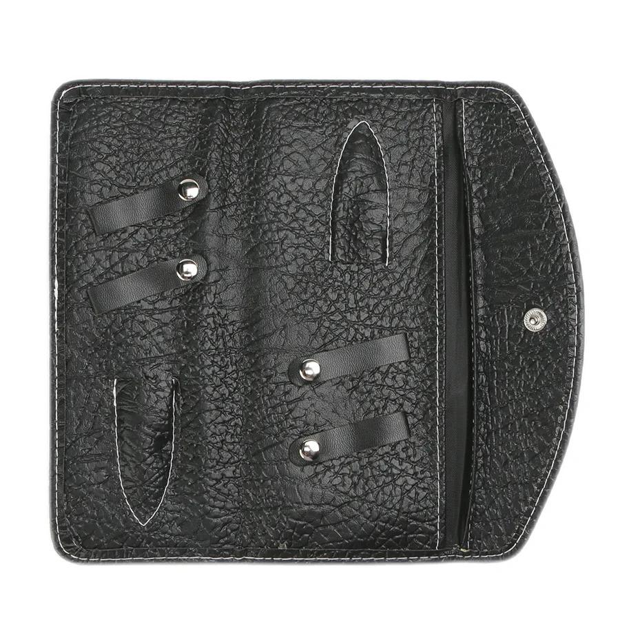 Чехол-футляр для парикмахерских ножниц из ПУ-кожи, Профессиональная сумка-держатель для парикмахерских ножниц, Кобура-сумка для парикмахерского салона, Складной чехол для ножниц чёрный