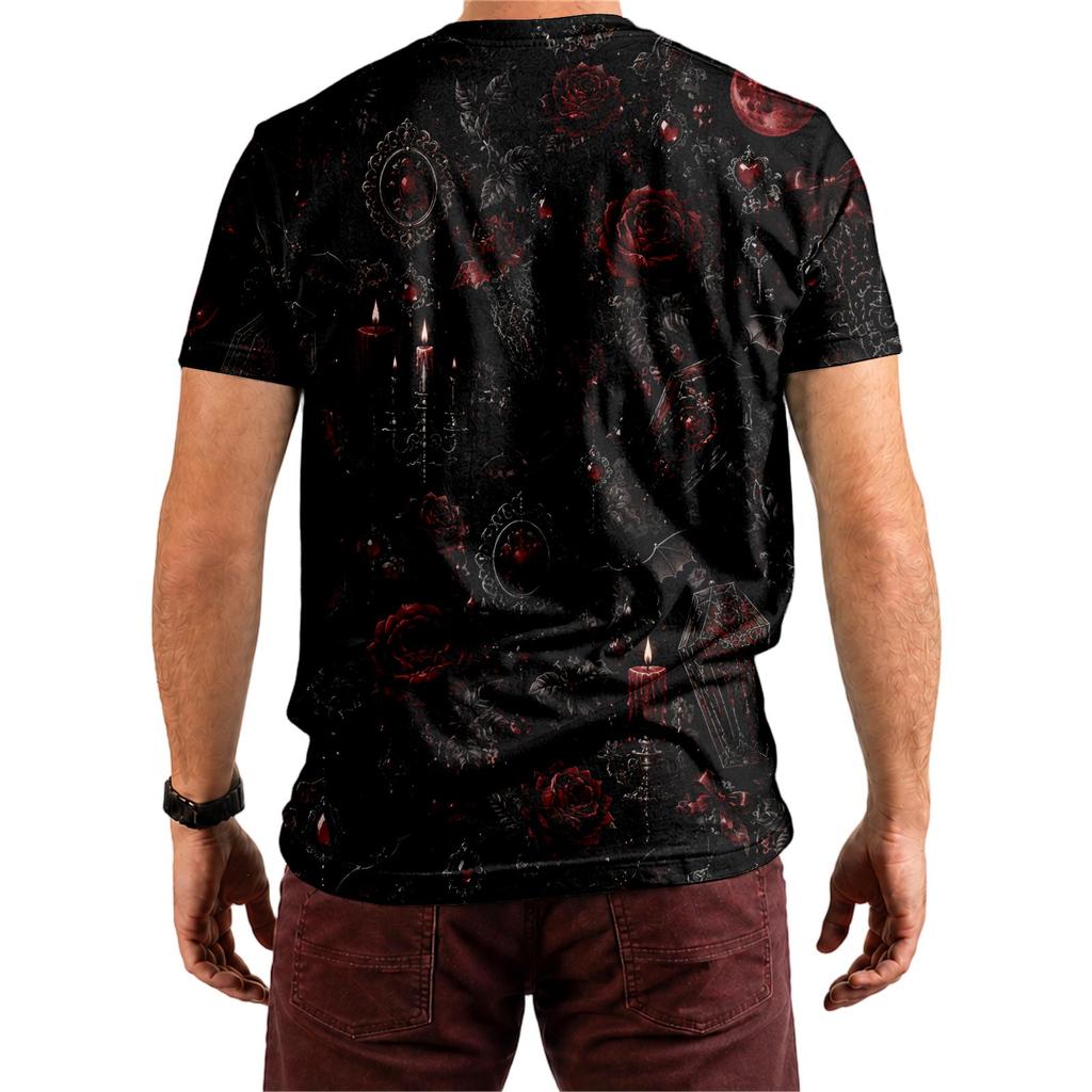 Halloween All Over Print T Shirt, Cute Pumpkin Graphic Tee for Women Men
