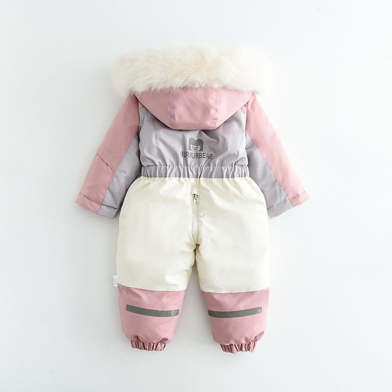 Baby Wintermantel Verdicken Baby Jumpsuit Warm Kinderjacke Wasserdicht Kinder Skianzug Kapuzen Baby Schneeanzug