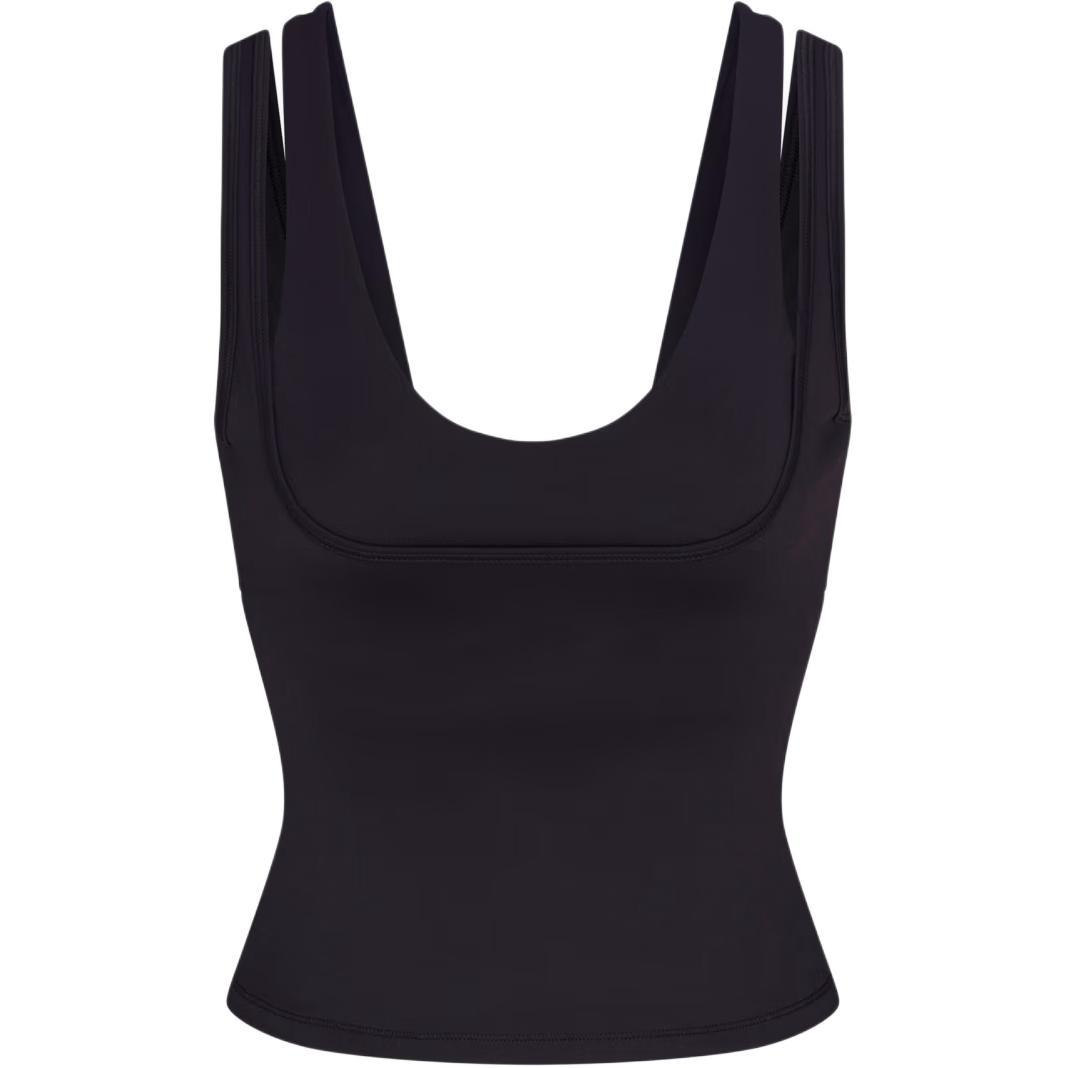(WMNS) Nike x SKIMS Matte Double-Strap Scoop Tank Top Obsidian Women s TPTNK10540W-OBD S