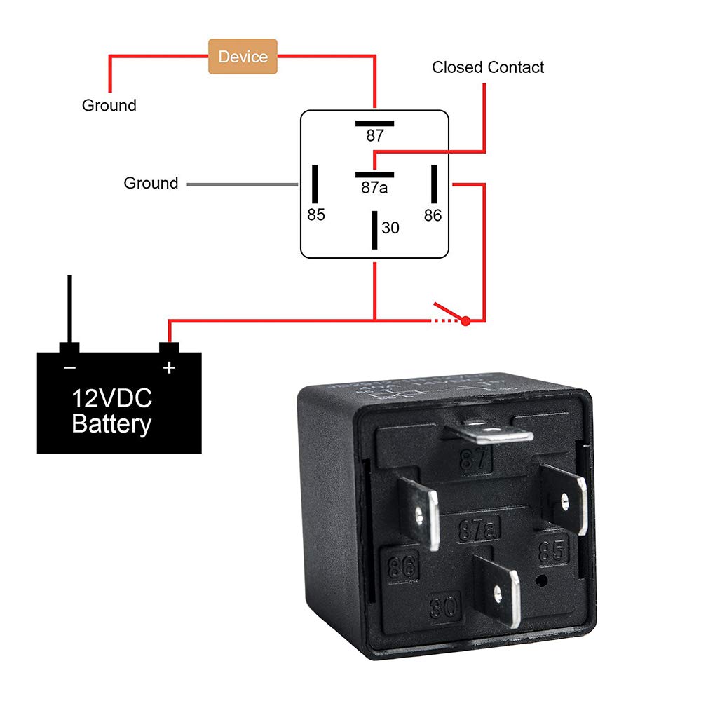 2 Pack Car Relay 4 Pin 12V 40 Amp Model No : JD2912-1H-12VDC 40A 14VDC, Car Relay Switch Auto Switches & Starters
