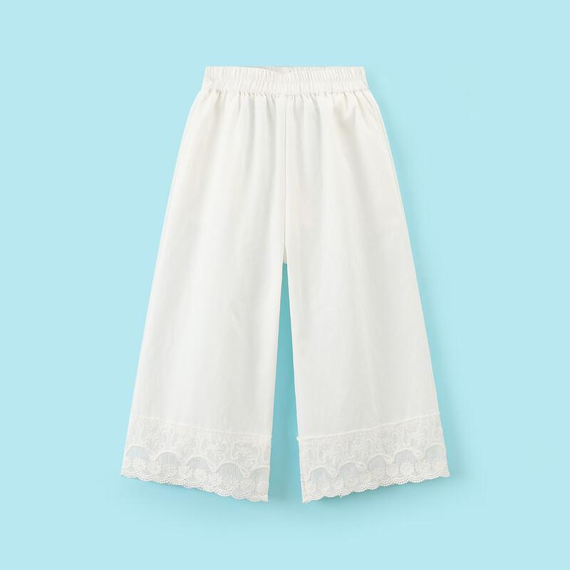 Montagut Girls' Summer Lace Trim Casual Pants
