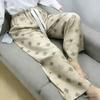 Damen-Blumen-Baumwoll-Seiden-Pyjama - Große Größen, Sommer, Leicht, Für draußen, Gerades Bein, Lockerer Schnitt