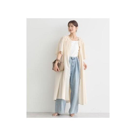 Earth Music & Ecology Earth Music & Ecology Gathered Long Dress (Ecru)