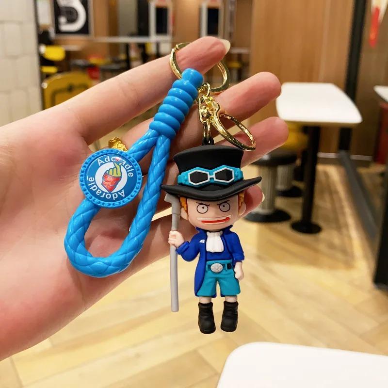 Anime One Piece Keychain Luffy Zoro Nami Chopper Silicone Model Pendant Backpack Decorative Cute Doll Car Carry Mini Lightweight Portable