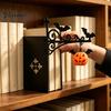 Small Metal Lantern for Shelves Retro Library Lantern, Decorative Bookshelf Lamp with Warm LED Lights, Halloween Desk Decoration Home Hidden Book Nook