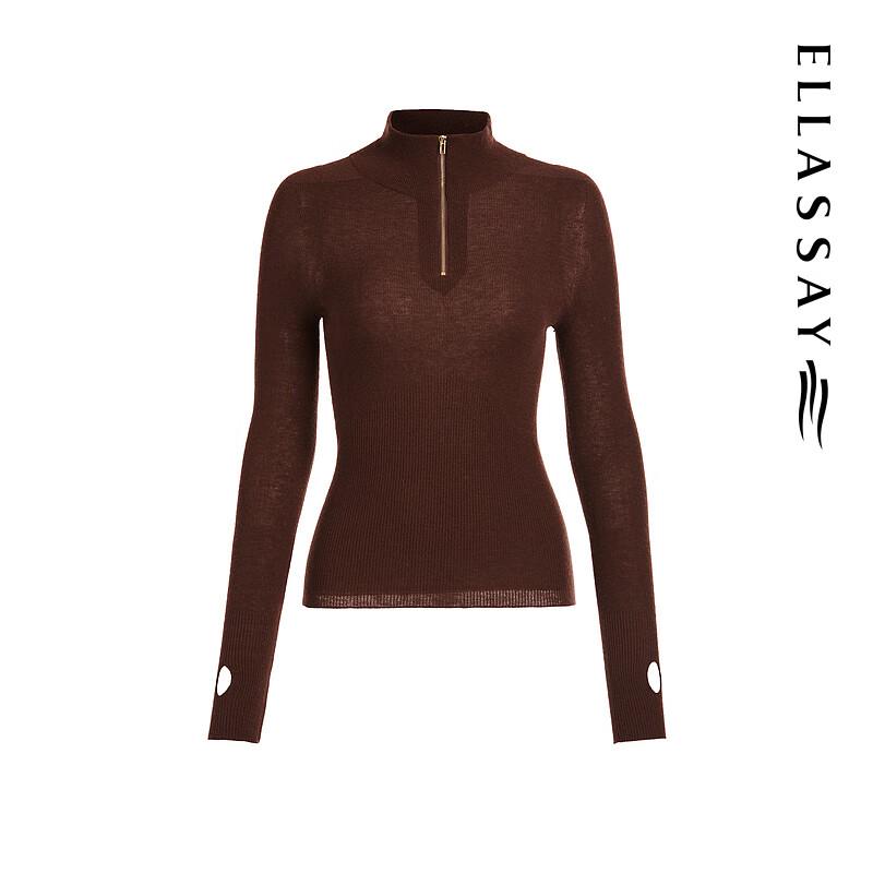 ELLASSAY Women's Cashmere Blend Half-High Collar Knit Sweater