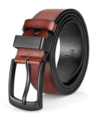 [EsengNoyi] Men's Casual Leather Belt, Large Size, Business, Brown, Suitable for Suits, Gentlemen, Students, Men, Gift, Father's Day, 125cm