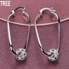 925 Sterling Silver Elegant Engagement Noble Beautiful Perforated Earrings Fashion Wedding Jewelry