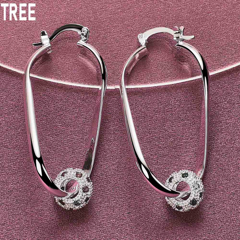 925 Sterling Silver Elegant Engagement Noble Beautiful Perforated Earrings Fashion Wedding Jewelry