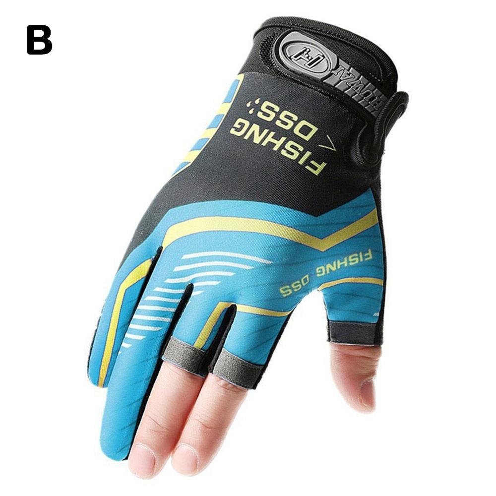 New Ice Silk Fishing Gloves Anti-Slip Neoprene Cloth Three Finger Cut Gloves Thin Breathable 3 Finger Glove Fish Equipment