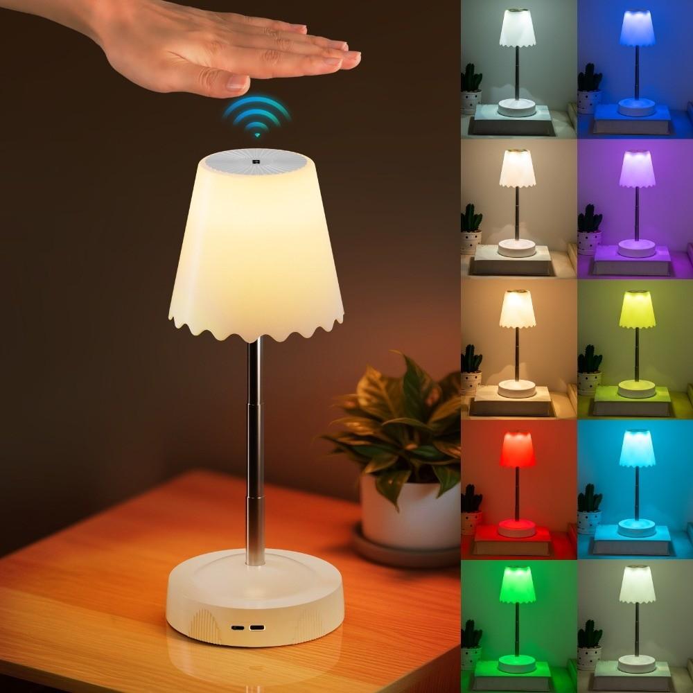 Rechargeable RGB LED Night Lamp Creative Adjustable Hand Gesture Sensor Light Gesture Control Home Decor Room Bedside Lamp