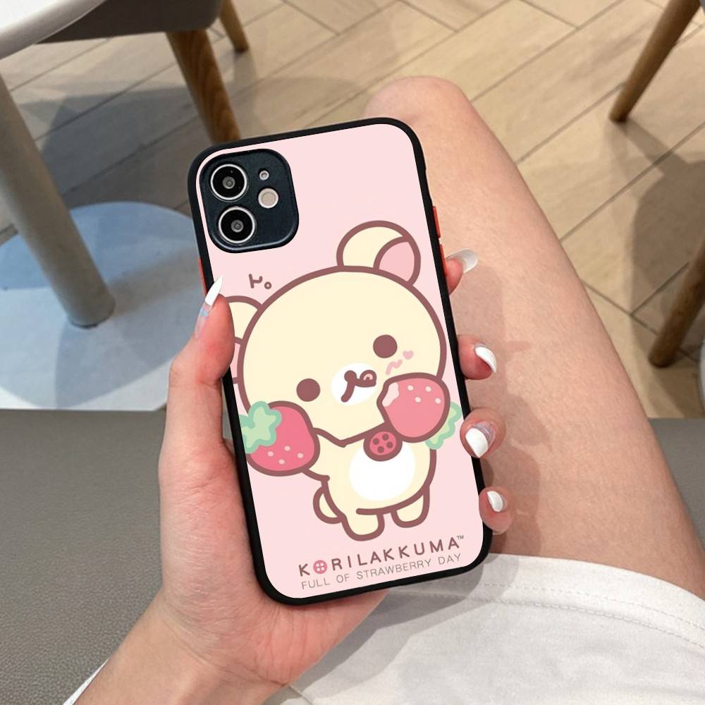 Cute Cartoon R-Rilakkuma Phone Case For IPhone 14 11 12 13 Mini Pro Max 8 7 Plus X XR XS MAX Translucent Matte Cover
