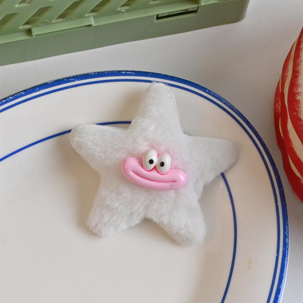 Girls Hair Clip Furry Star Hairpin Y2K Adorkable Clown Headdress Hair Accessories Star Kids Duckbill Clip Hairpin
