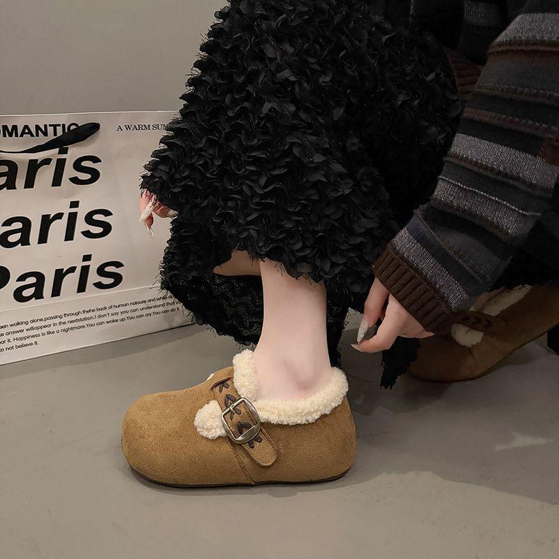 Women's large size soft elastic winter warm cold padded snow boots non-slip wear outdoor casual sneakers cotton boots fur shoes