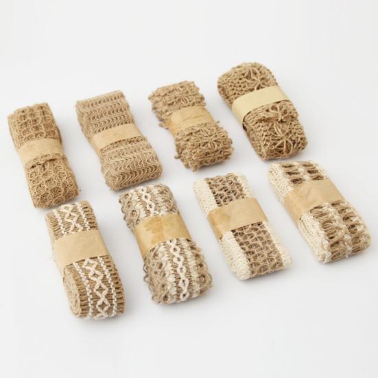 1 Rolle 2M Juteband Rustikales Hohldesign Langes Juteseil Spitze Juteband Hochzeitsdeko