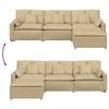 Modular Sofa with Footstool and Cushions Grey Green